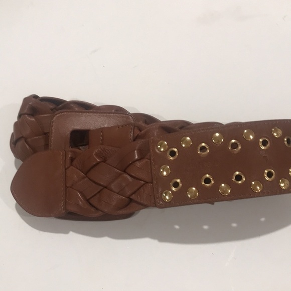 BE&D Braded brown leather belt Sz L 3” W - Picture 5 of 5